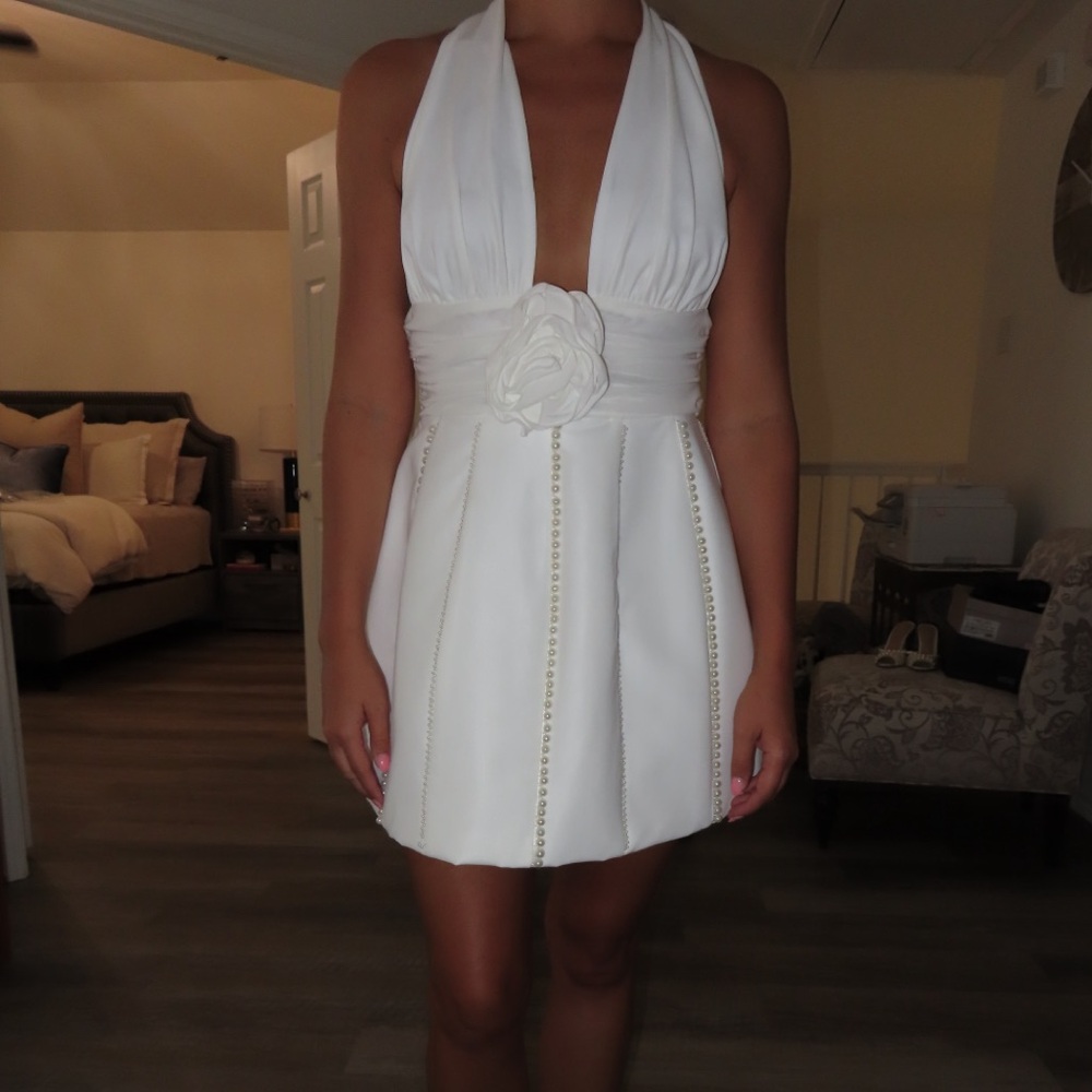 Eliya the Label White Bethani Halter Dress Size M